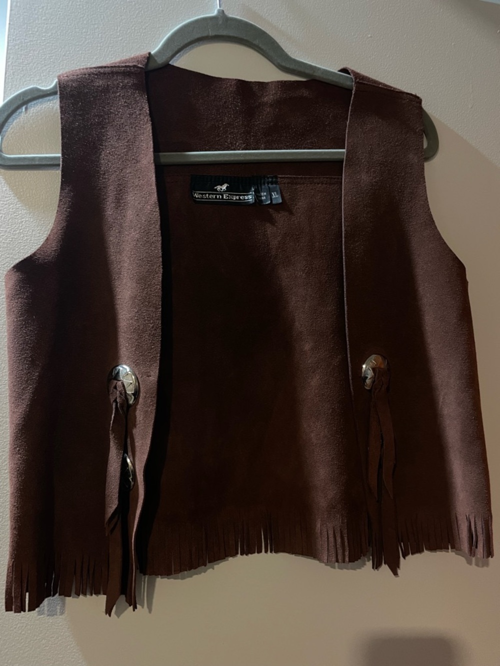 Western Brown Suede Fringe Vest